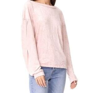 We the Free Pink Milan Velour Pullover Sweater Medium